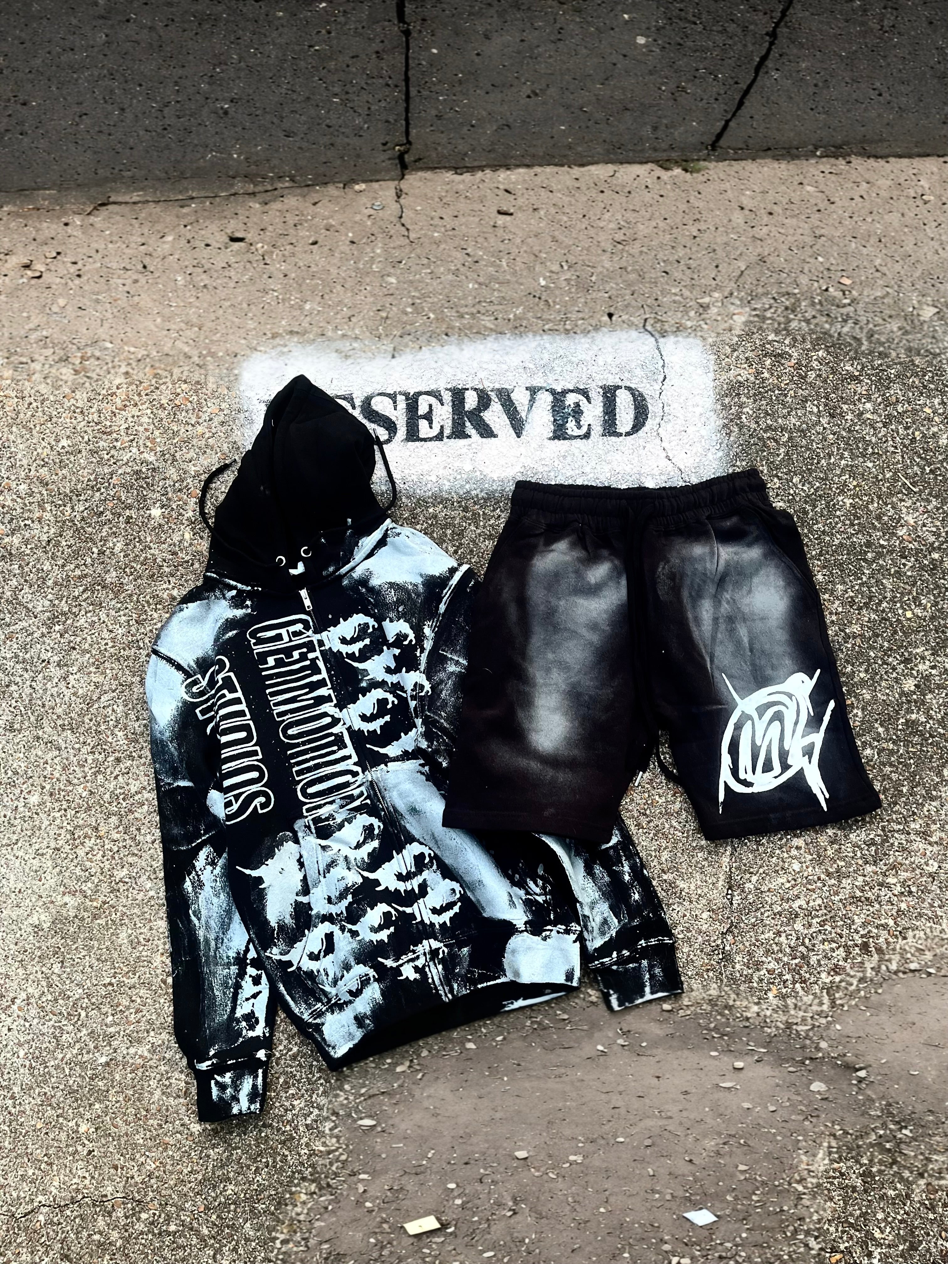 Silver zip up set