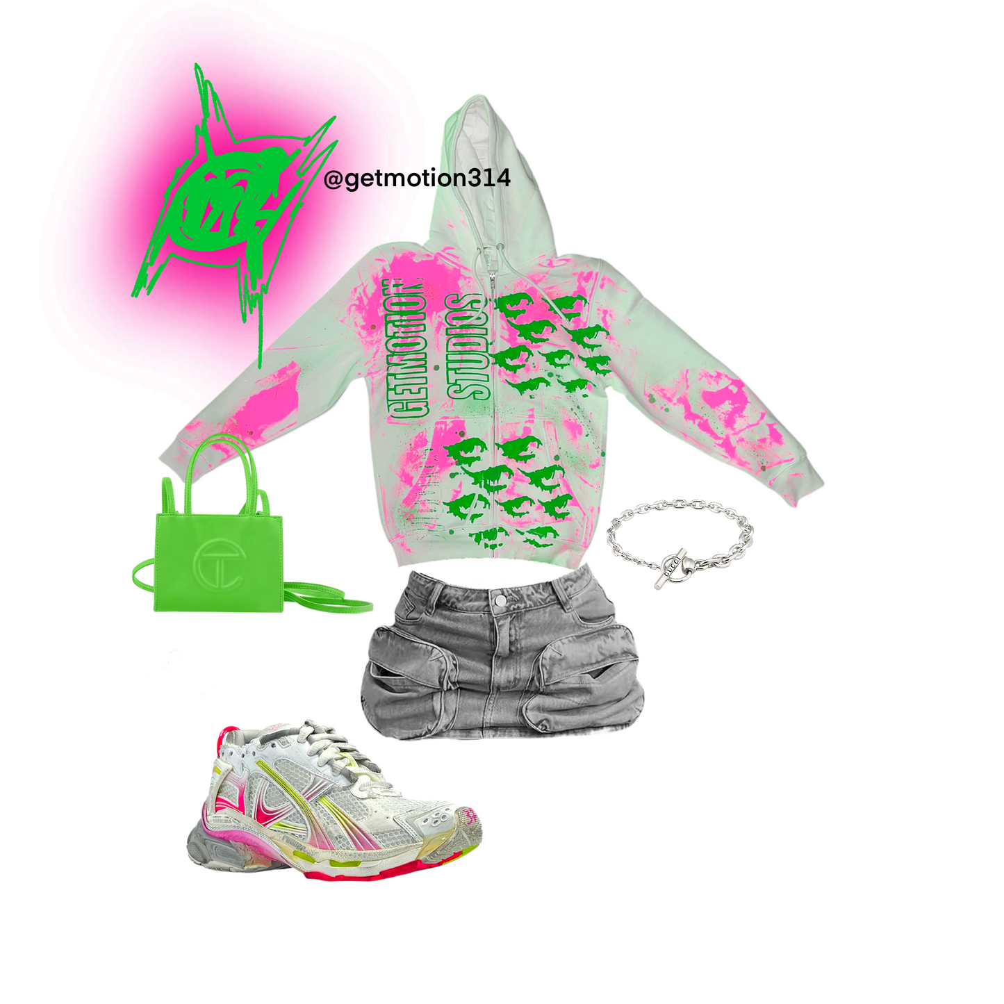 Pink and green Legacy Zip Up