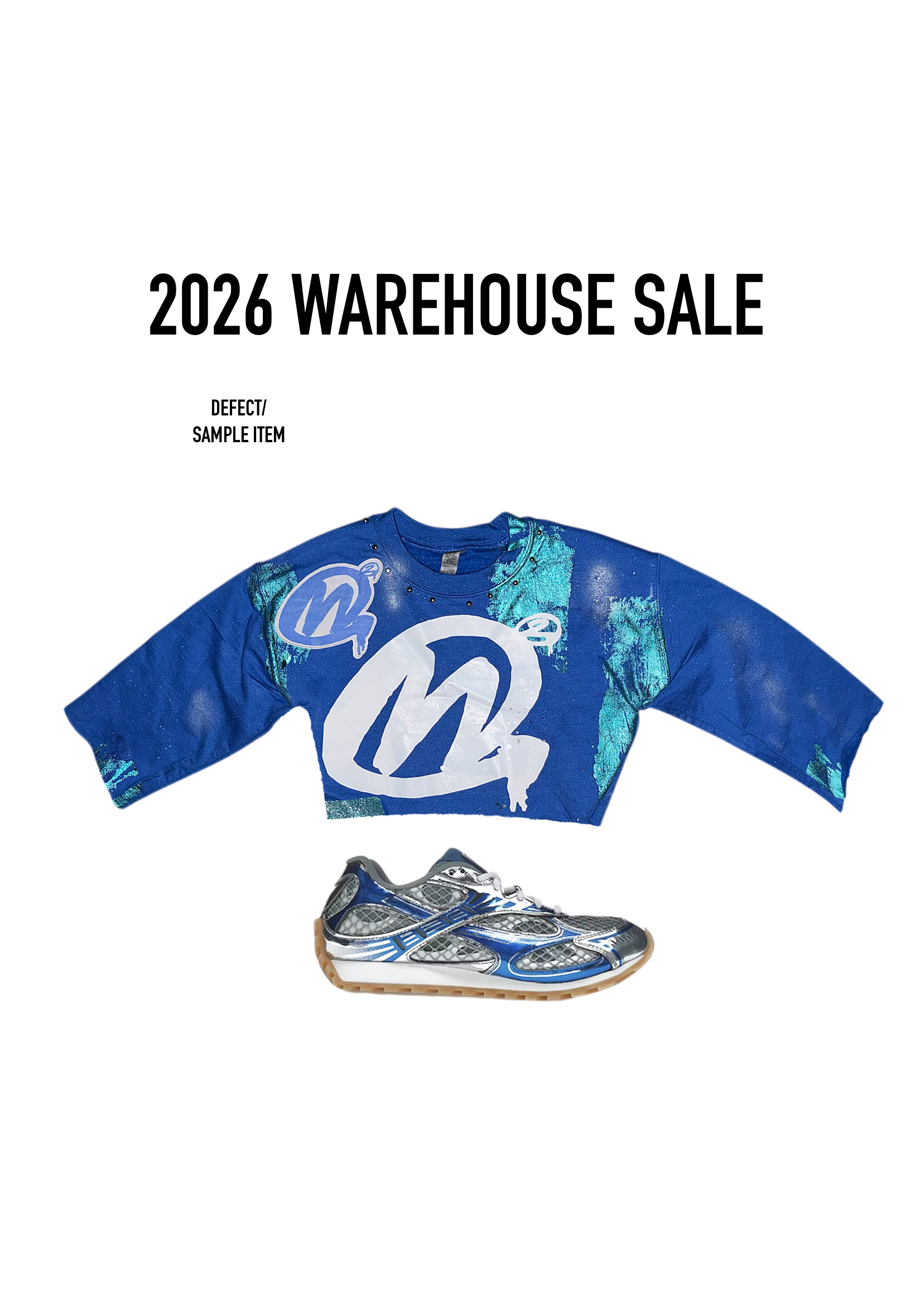 Crop blue metallic shirt