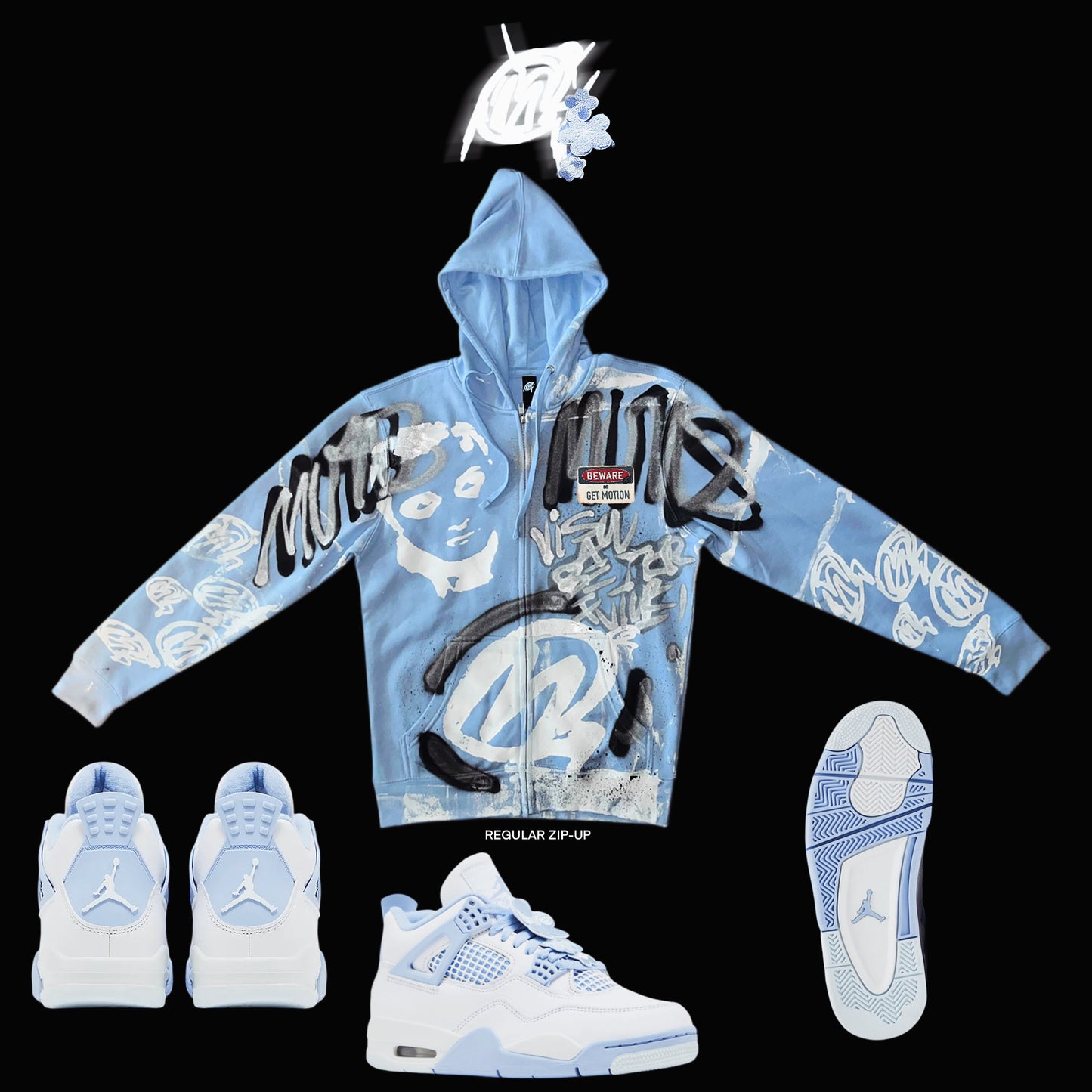 Forget me Not Frost zip up