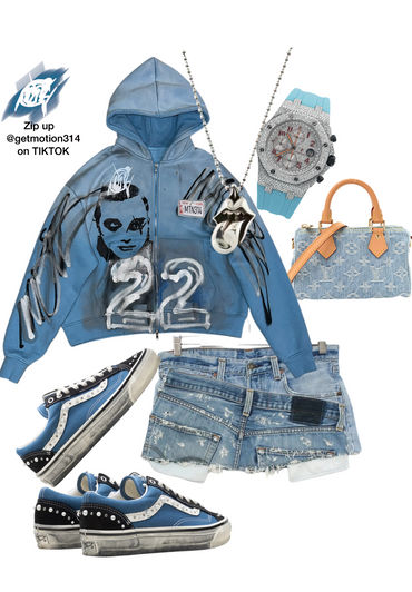 Pearl blue HEAVYWEIGHT ZIP-UP