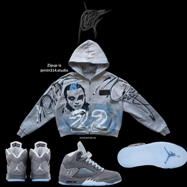 Wolf Grey 5s HEAVYWEIGHT ZIP-UP