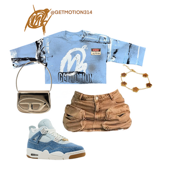 Crop Denim 4s shirt Graffiti Shirt