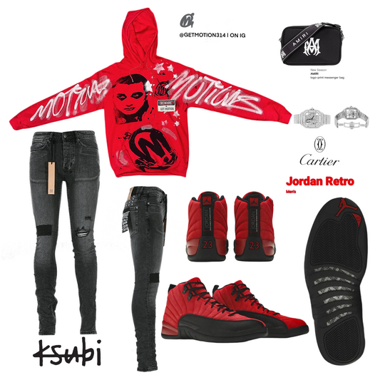 Red Reverse Flu game graffiti hoodie