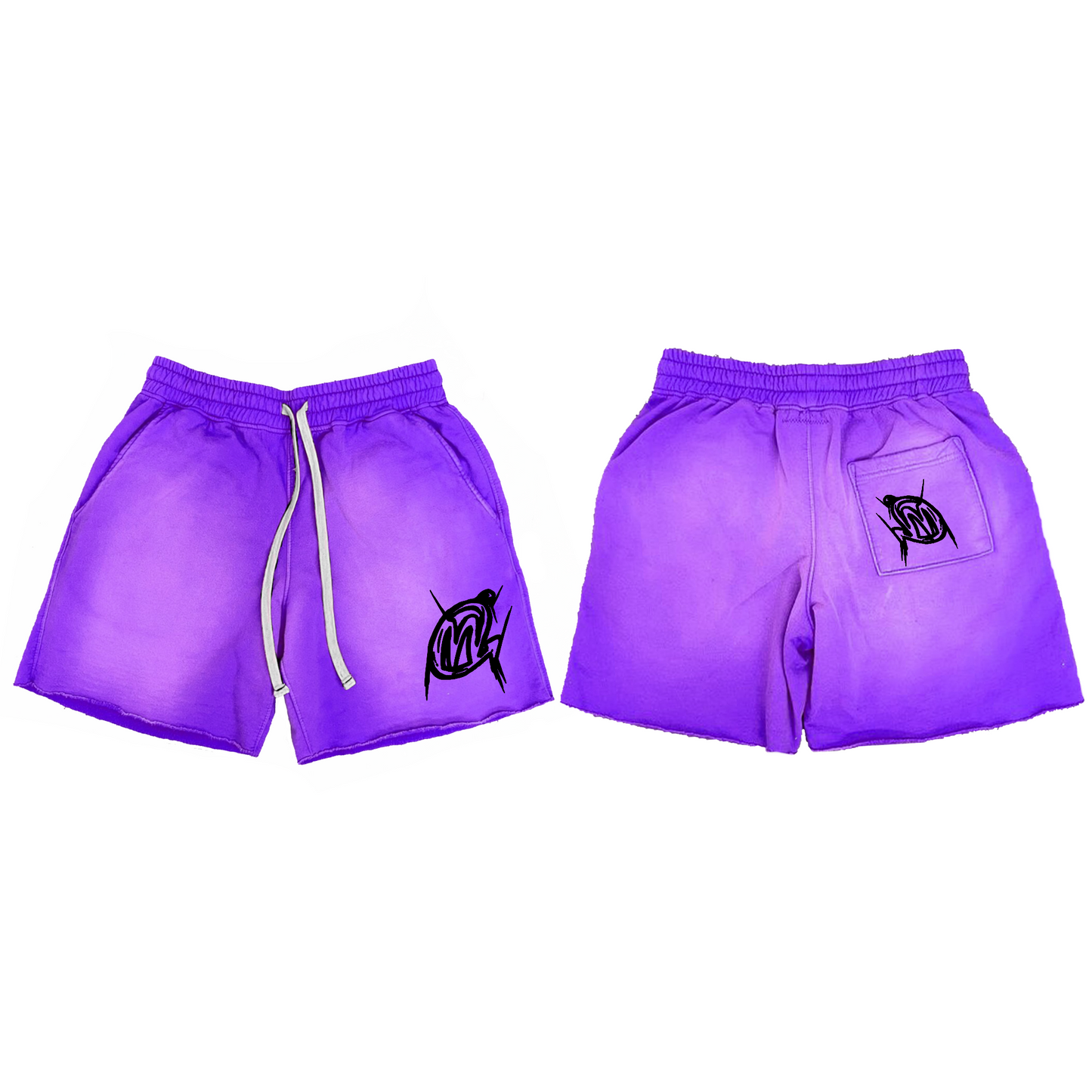 Dark Purple Worked Shorts