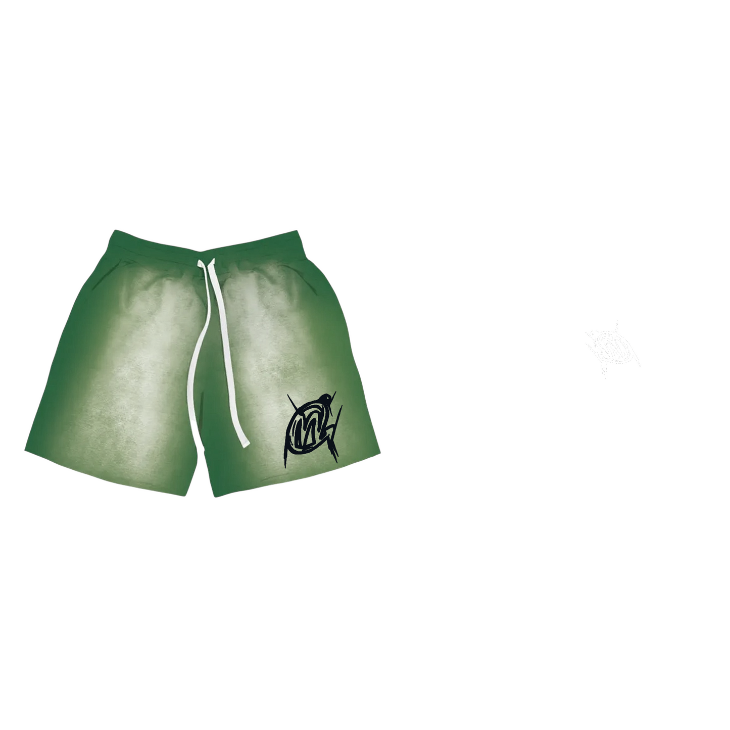 Dark green Worked Shorts