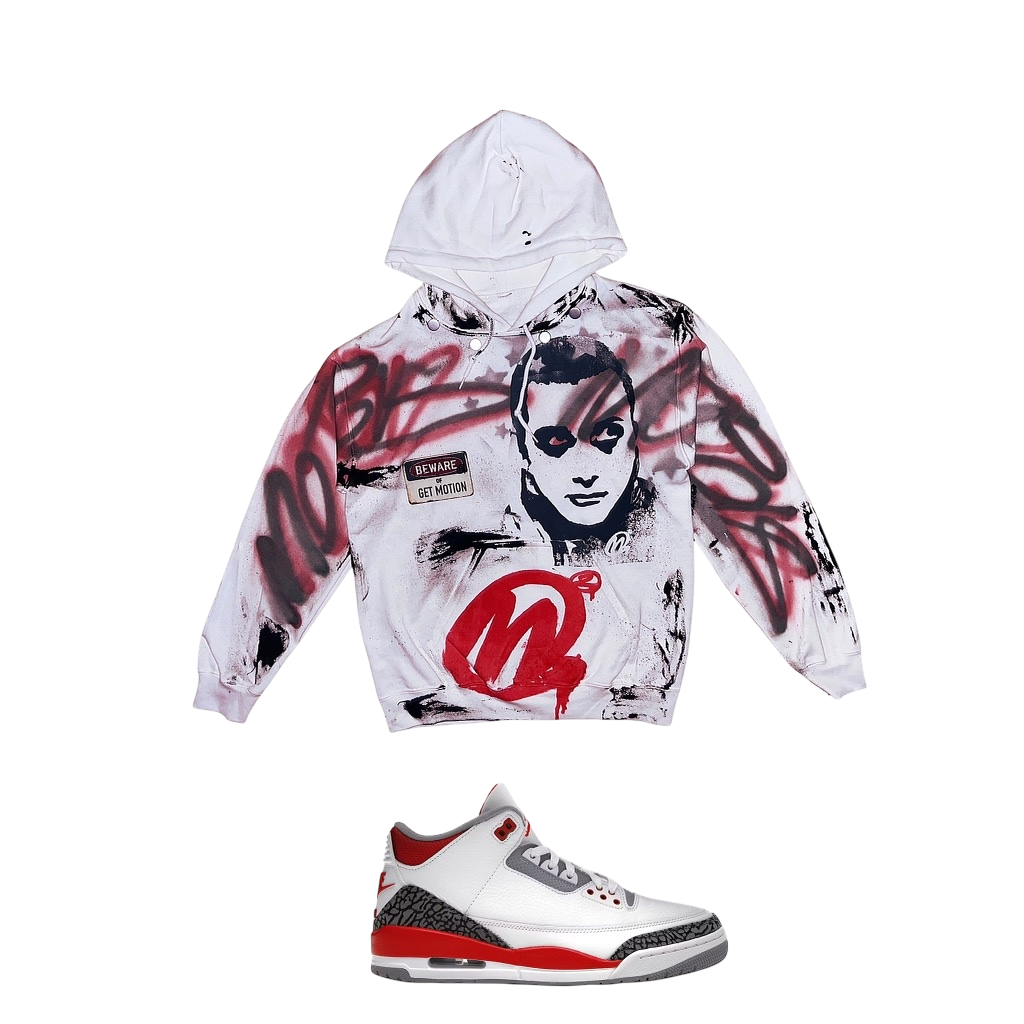 Fire Red graffiti hoodie