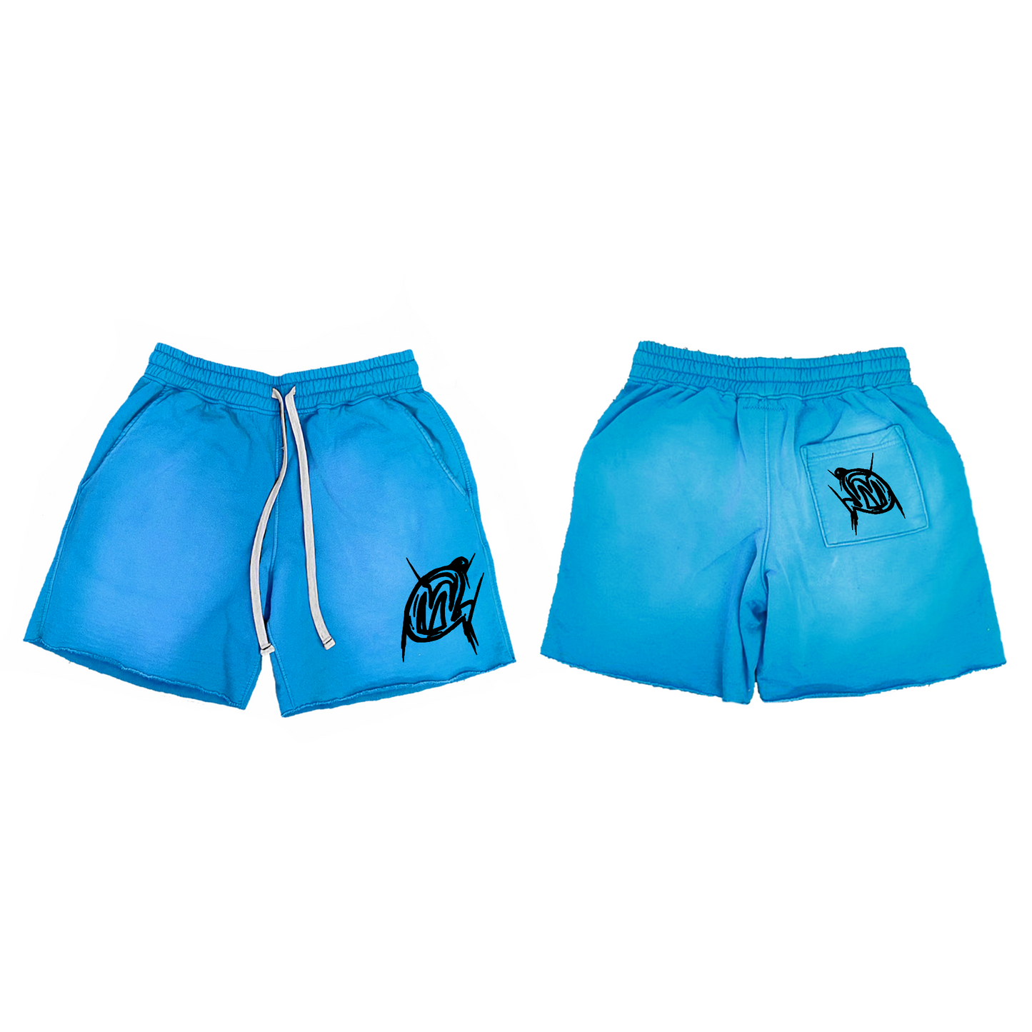 Neon Blue Worked Shorts