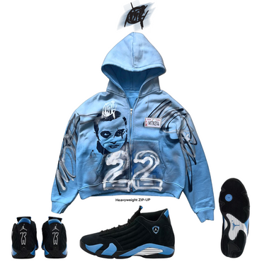 University blue heavyweight Zip-Up