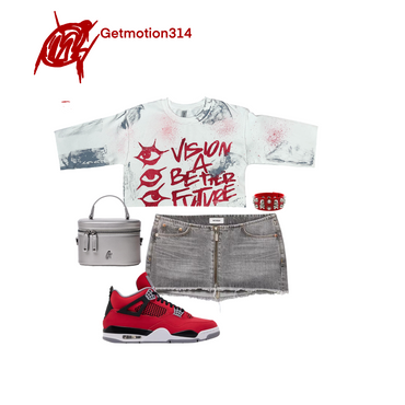 Crop Toro Red and white Shirt