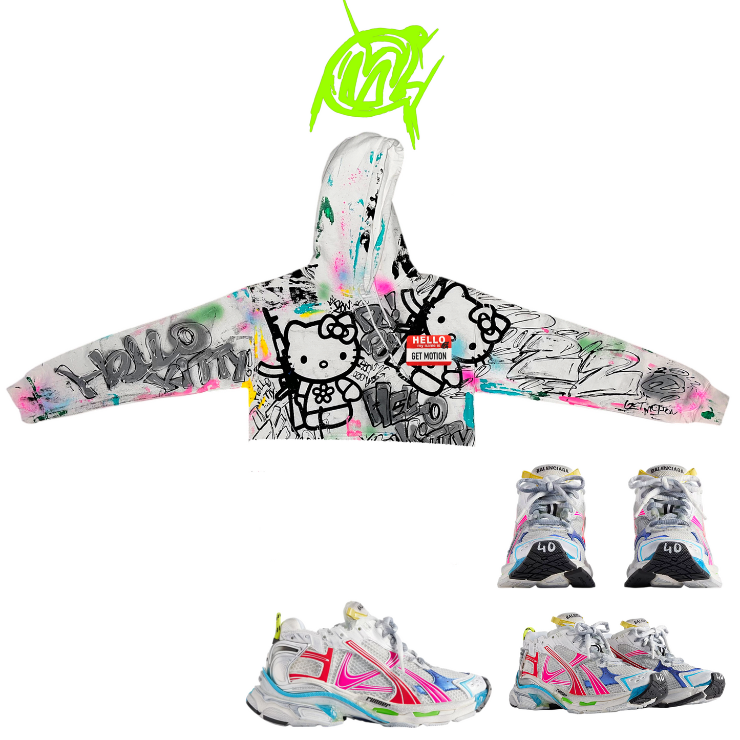 Crop Scary Katt Hoodie