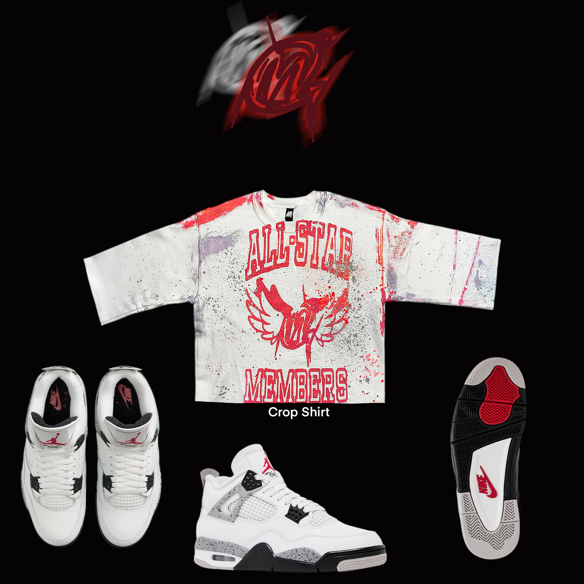 Crop White CEMENT BNB SHIRT