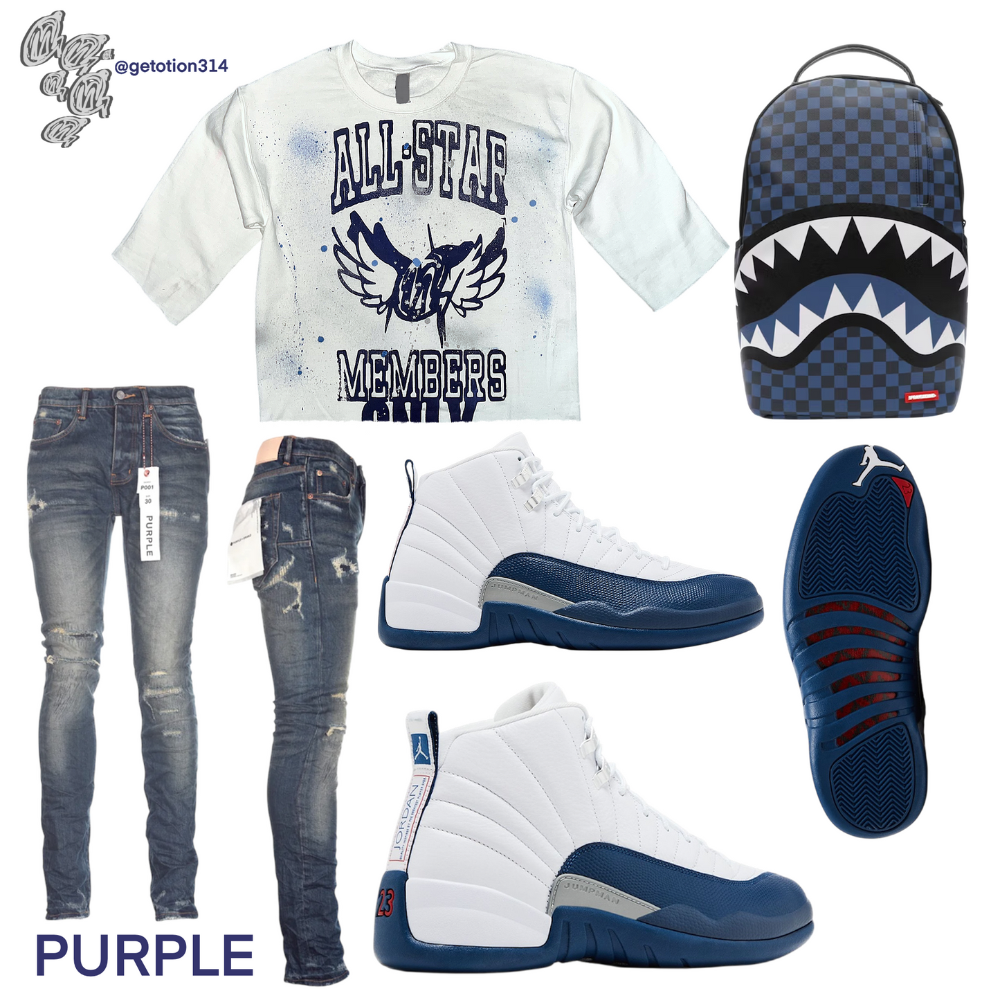 French blue All-Star Graffiti Shirt