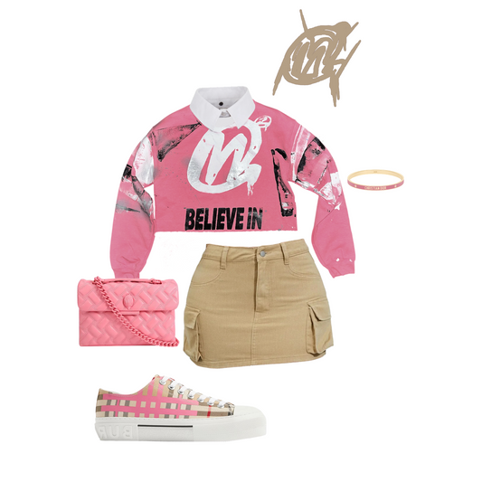 Crop Og Pink Graffiti Sweater