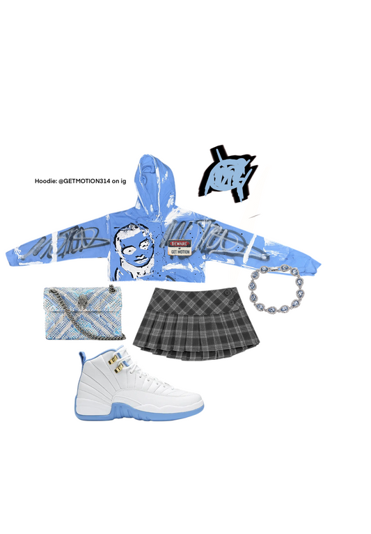 CROP Melo 12s graffiti hoodie