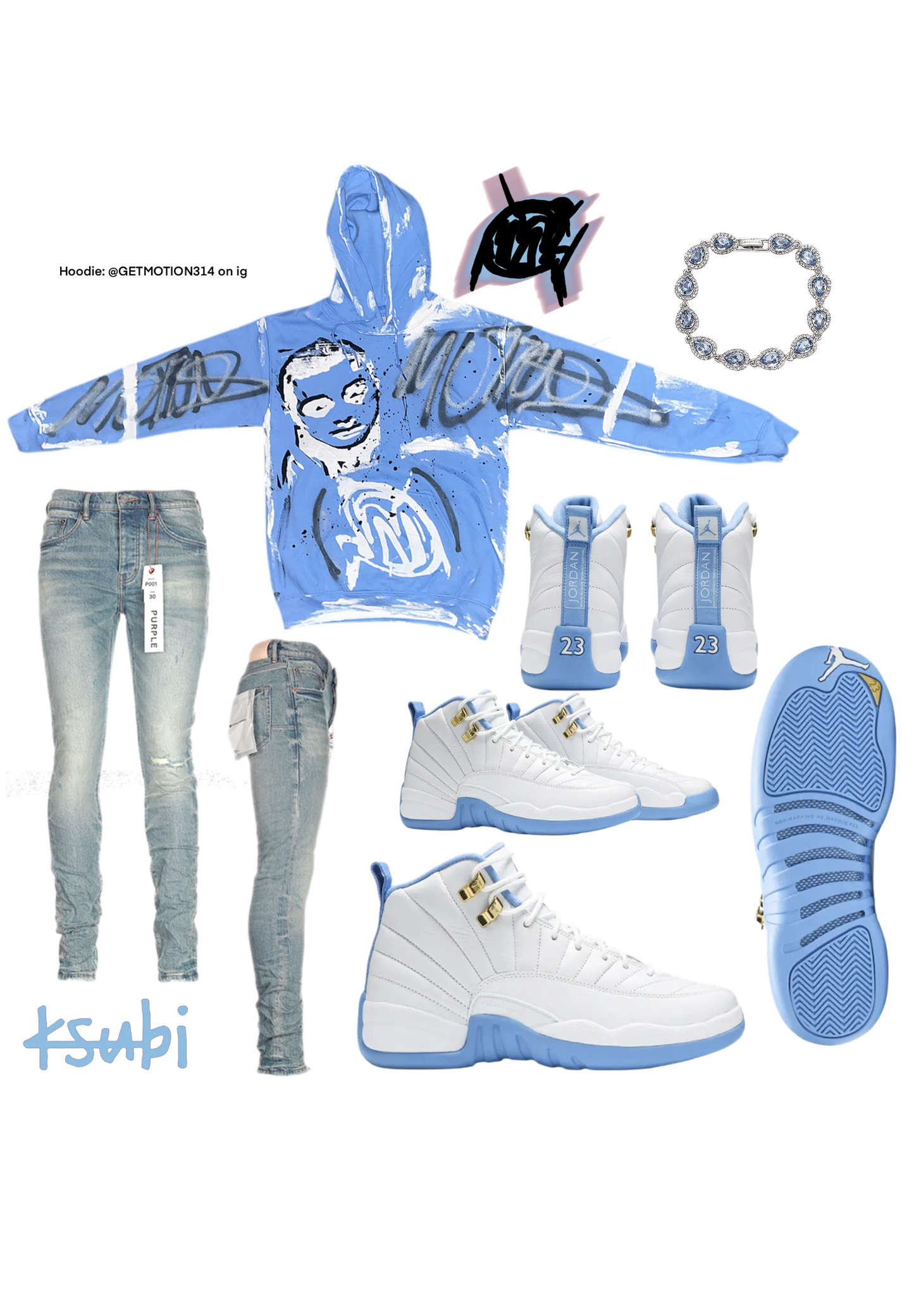 Melo 12s graffiti hoodie