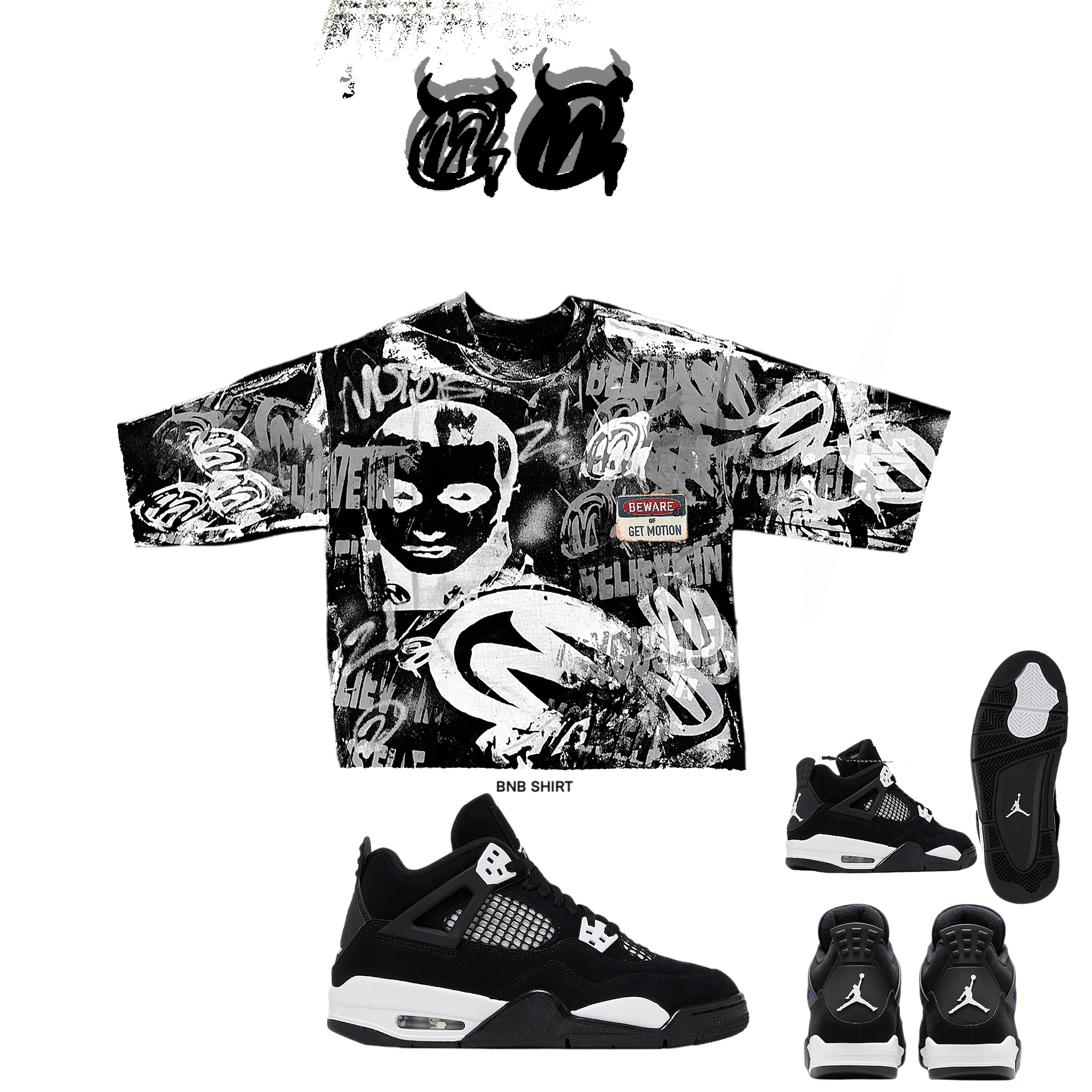 White Thunder 4s BNB Shirt