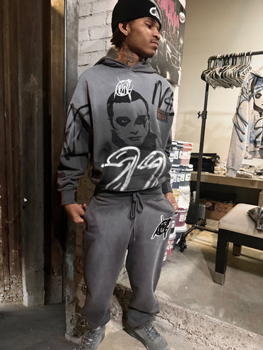 Wolf grey hoodie Set (hoodie and pants)