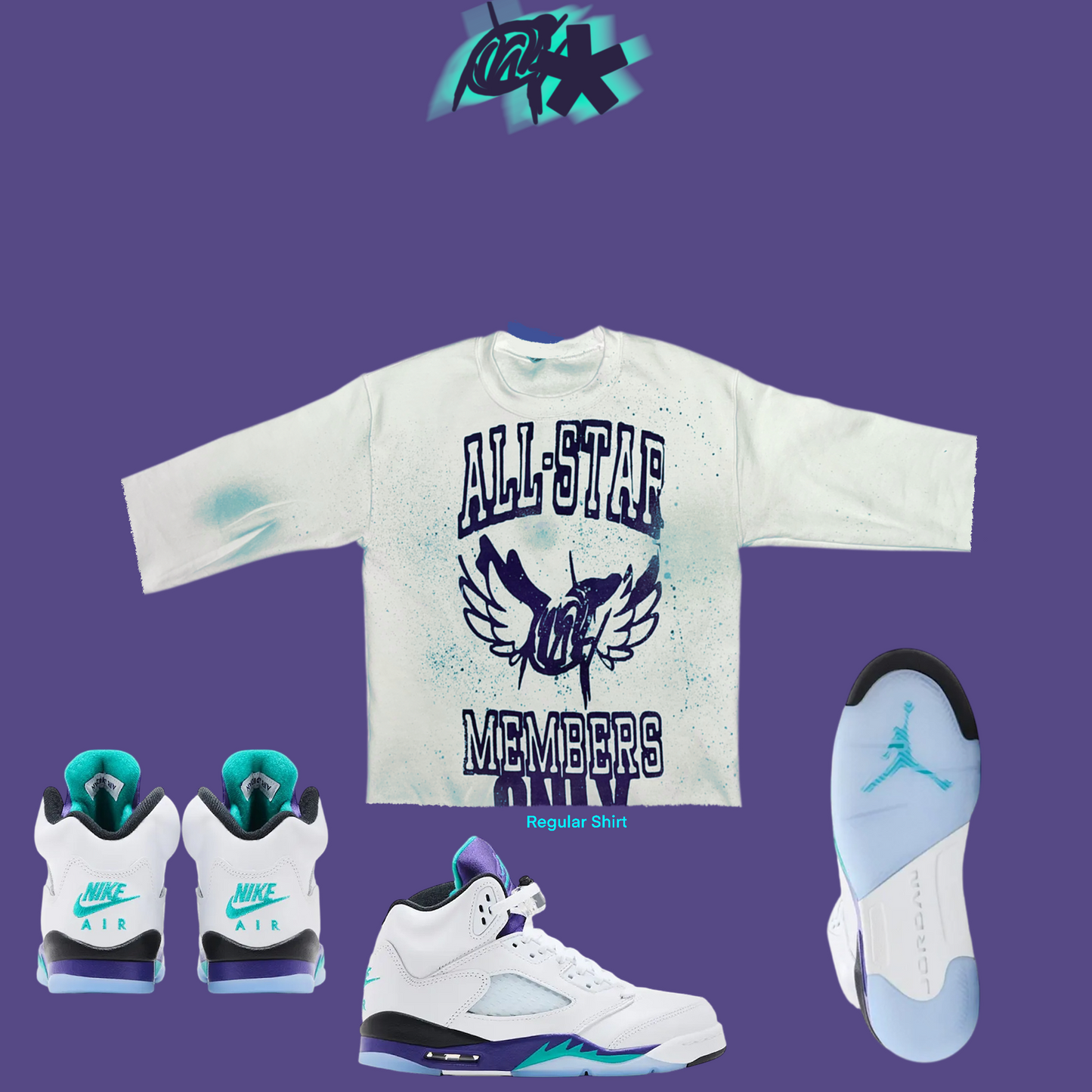 Purple ALL-STAR Graffiti Shirt