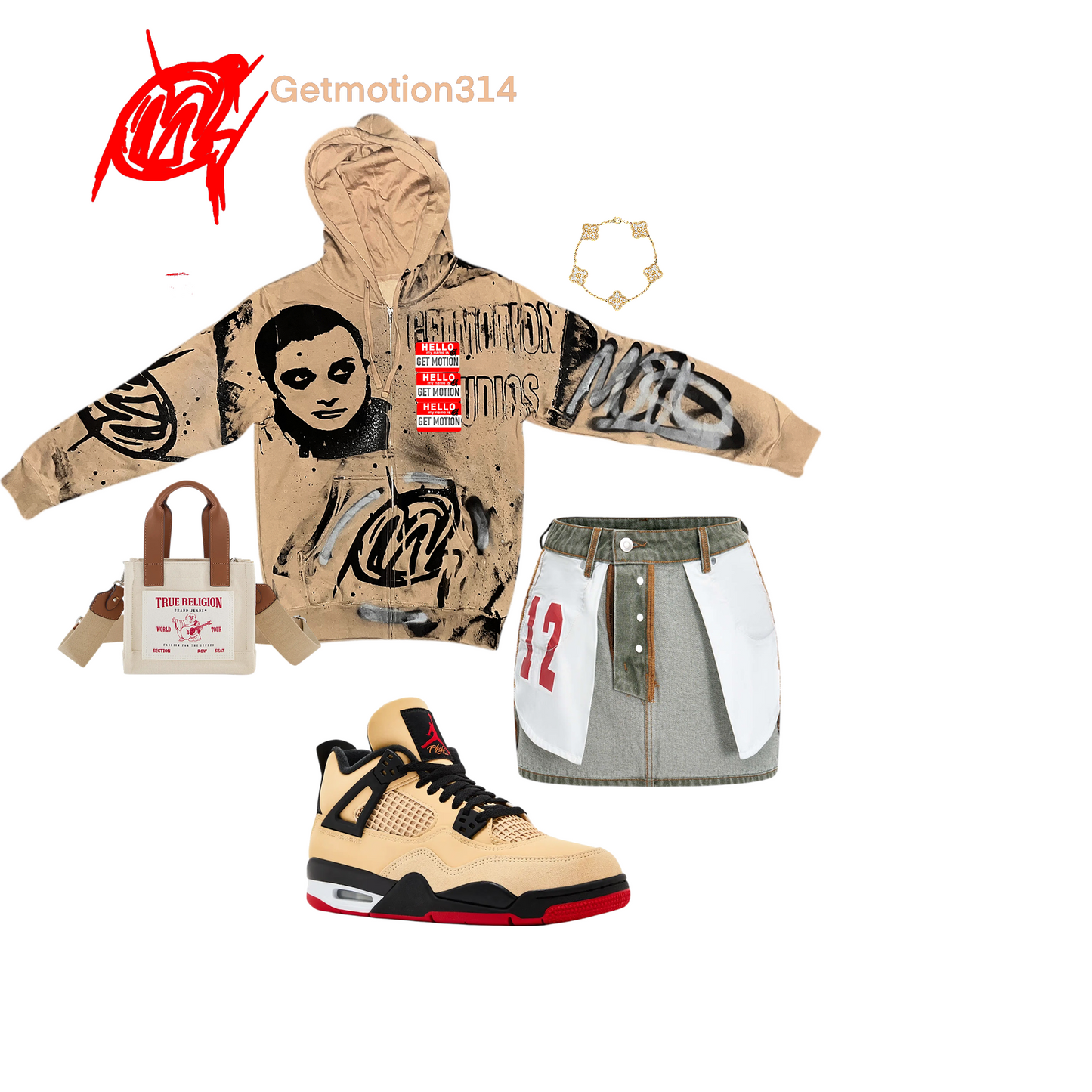 Pizza 4s graffiti zip up