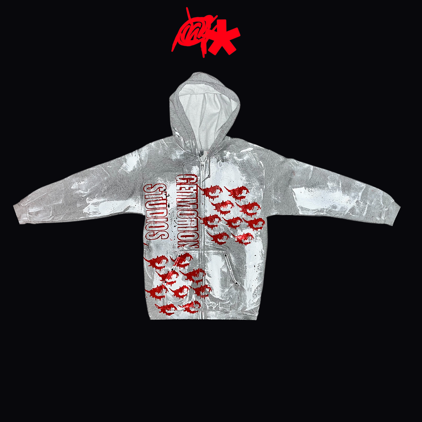 Red on grey Legacy Zip Up