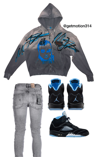 Carolina blue thermal zip-up