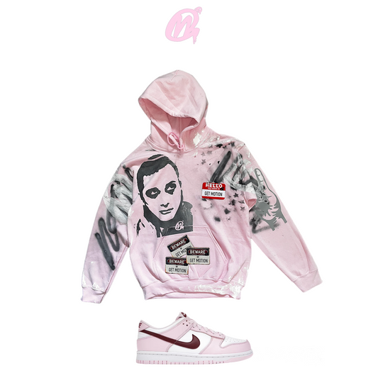 Baby pink Graffiti Hoodie