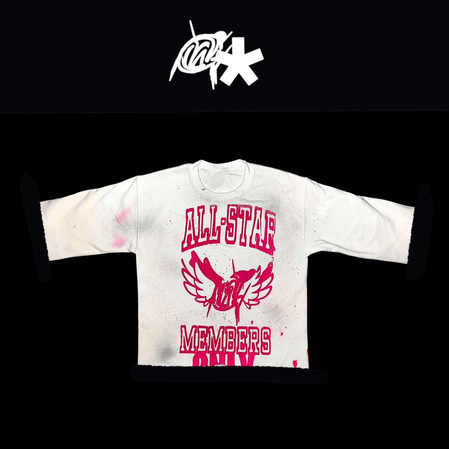 Hot pink  All-star  graffiti shirt