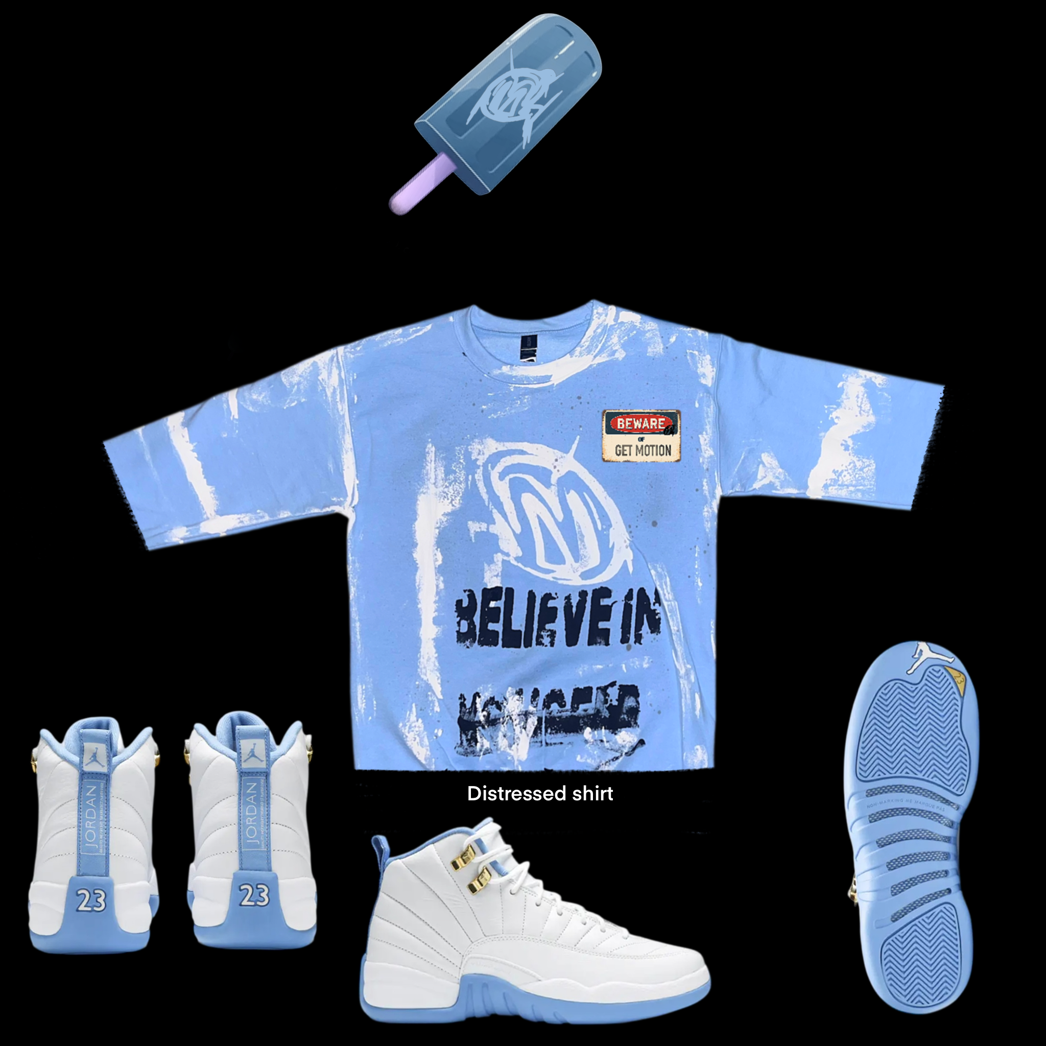 Melo 12s graffiti shirt