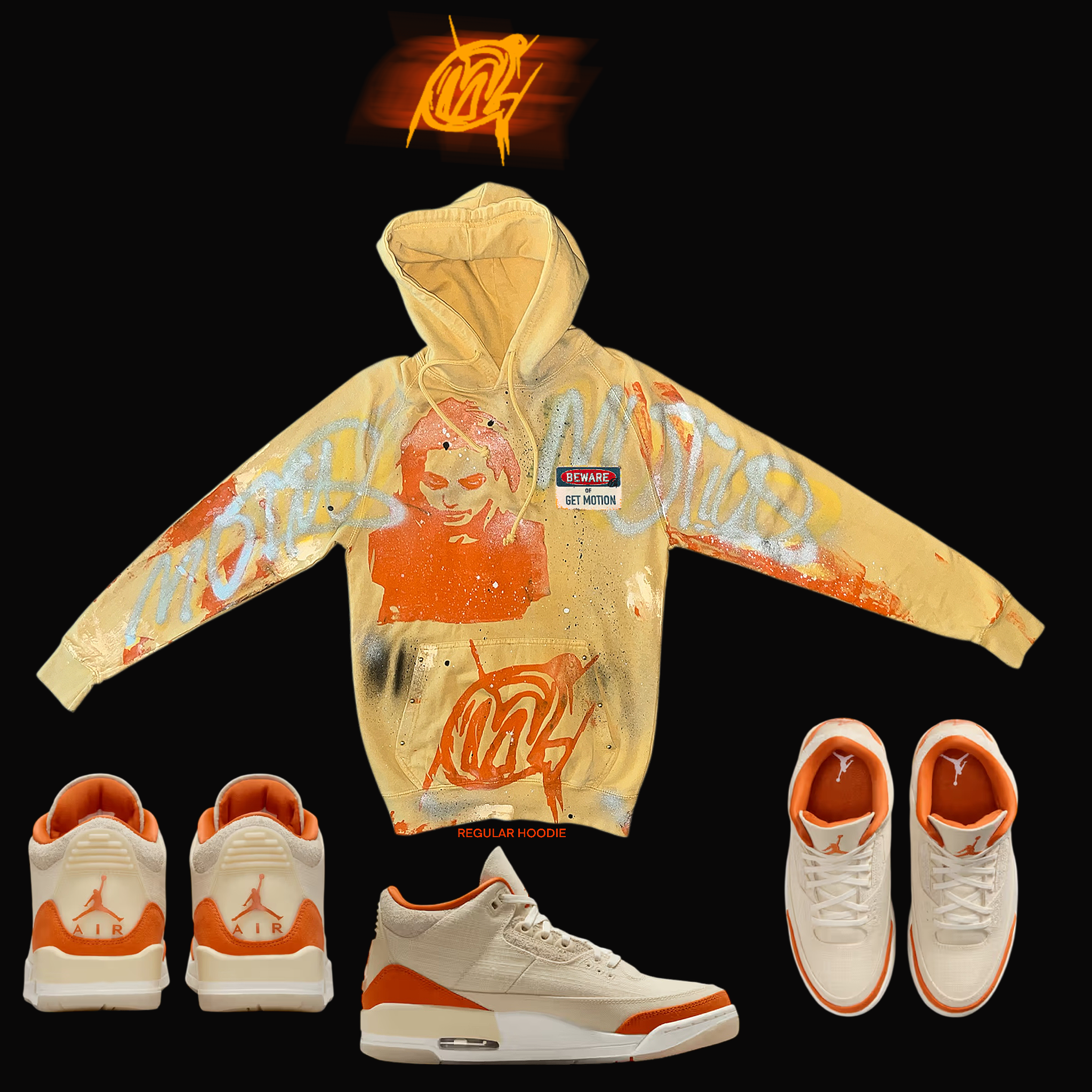 Orange crush  graffiti hoodie