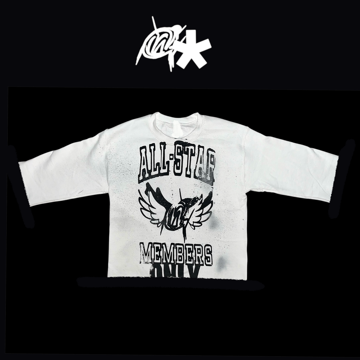 Black on white   All-star  graffiti shirt