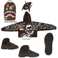 Crop Vengeance brown graffiti hoodie