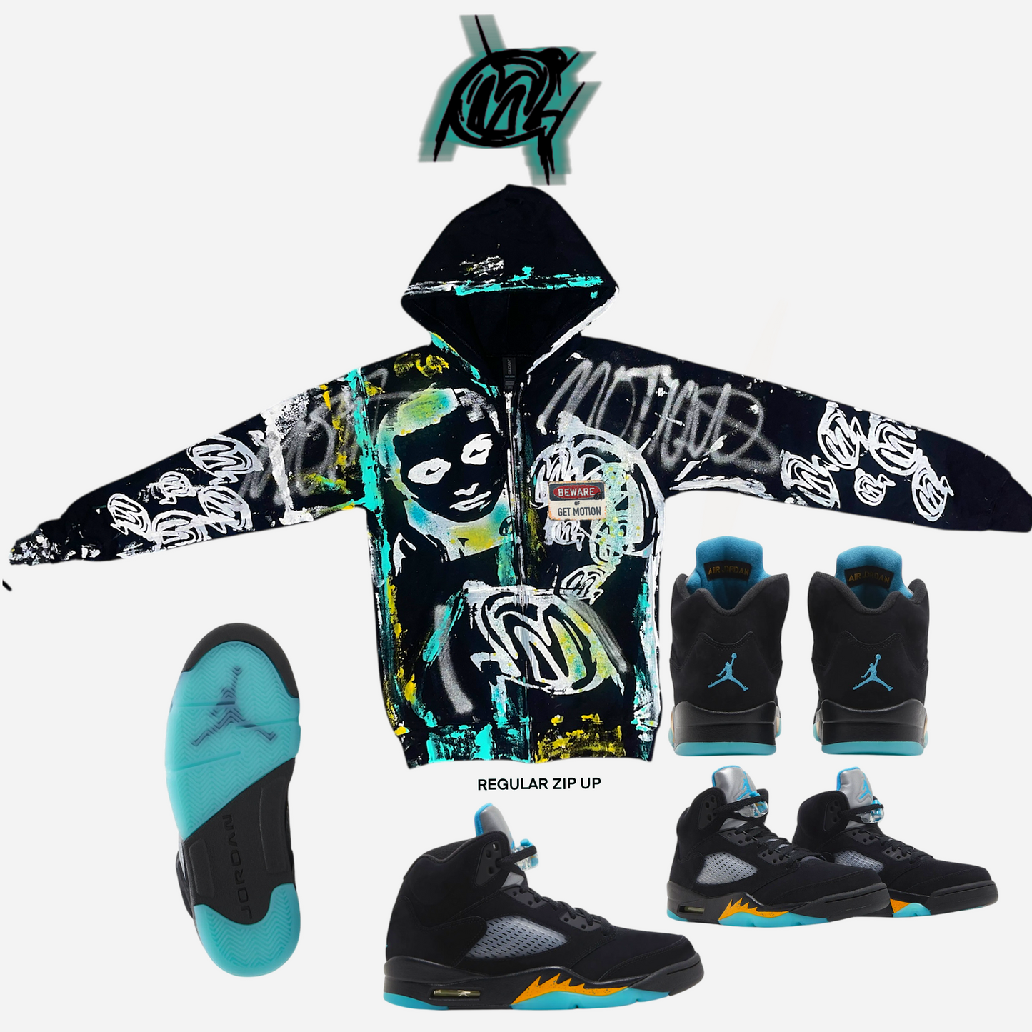 AQUA-MAN GRAFFITI ZIP UP