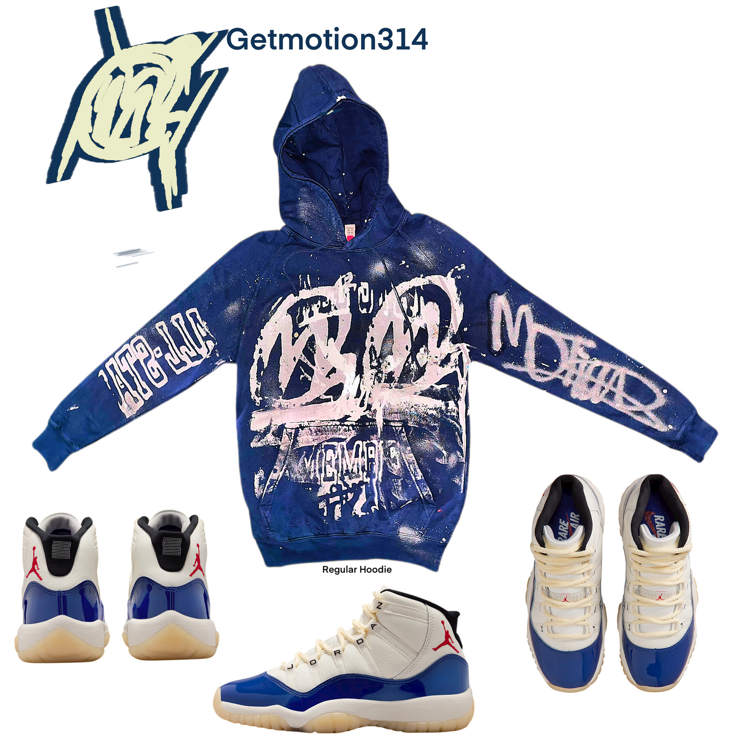 Rare air 11s  graffiti hoodie