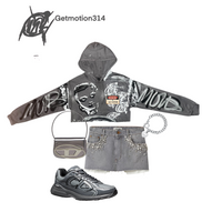 Crop B12s graffiti hoodie