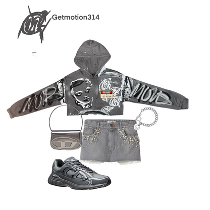 Crop B12s graffiti hoodie