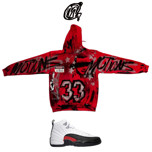 TAXI flip Red Graffiti Hoodie