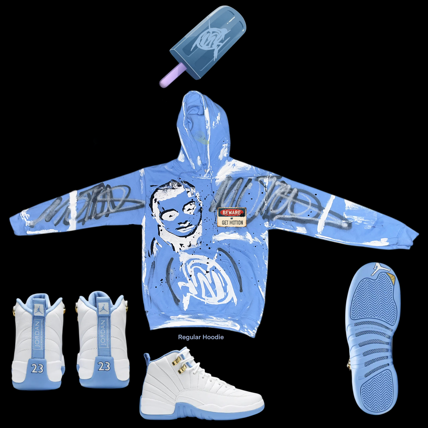 Melo  12s graffiti hoodie