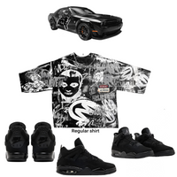 BLACK CAT 4s graffiti shirt