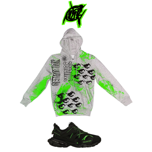 Black and  green   Legacy Zip Up