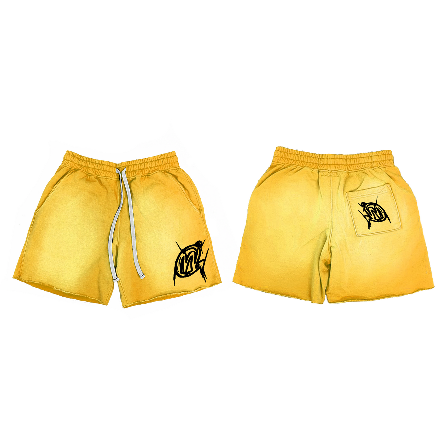 Yellow Worked Shorts