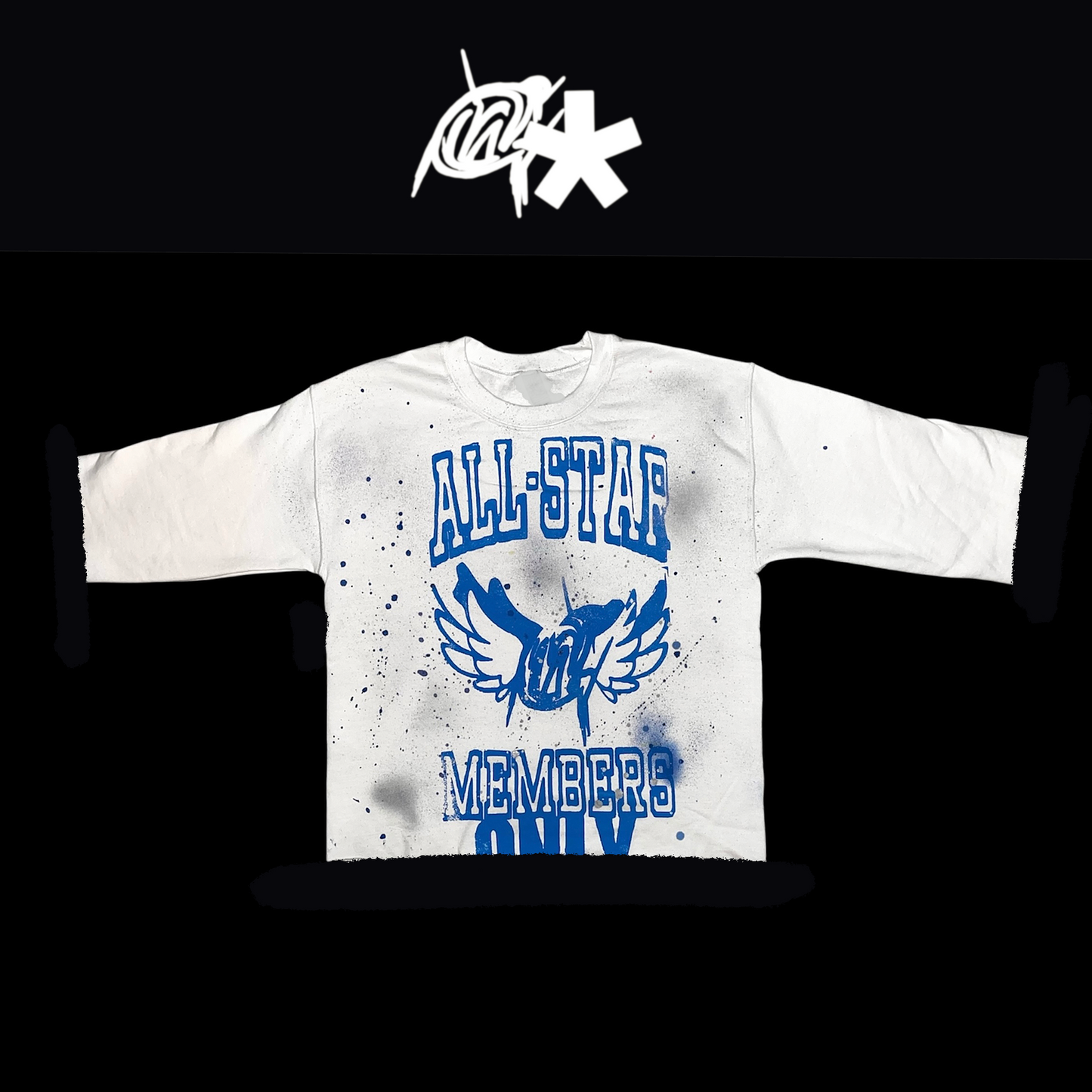 Deep blue  All-star  graffiti shirt