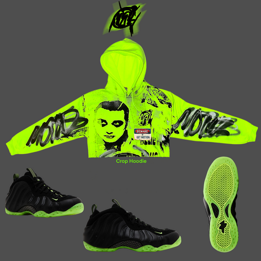 Crop BLACK VOLT graffiti hoodie