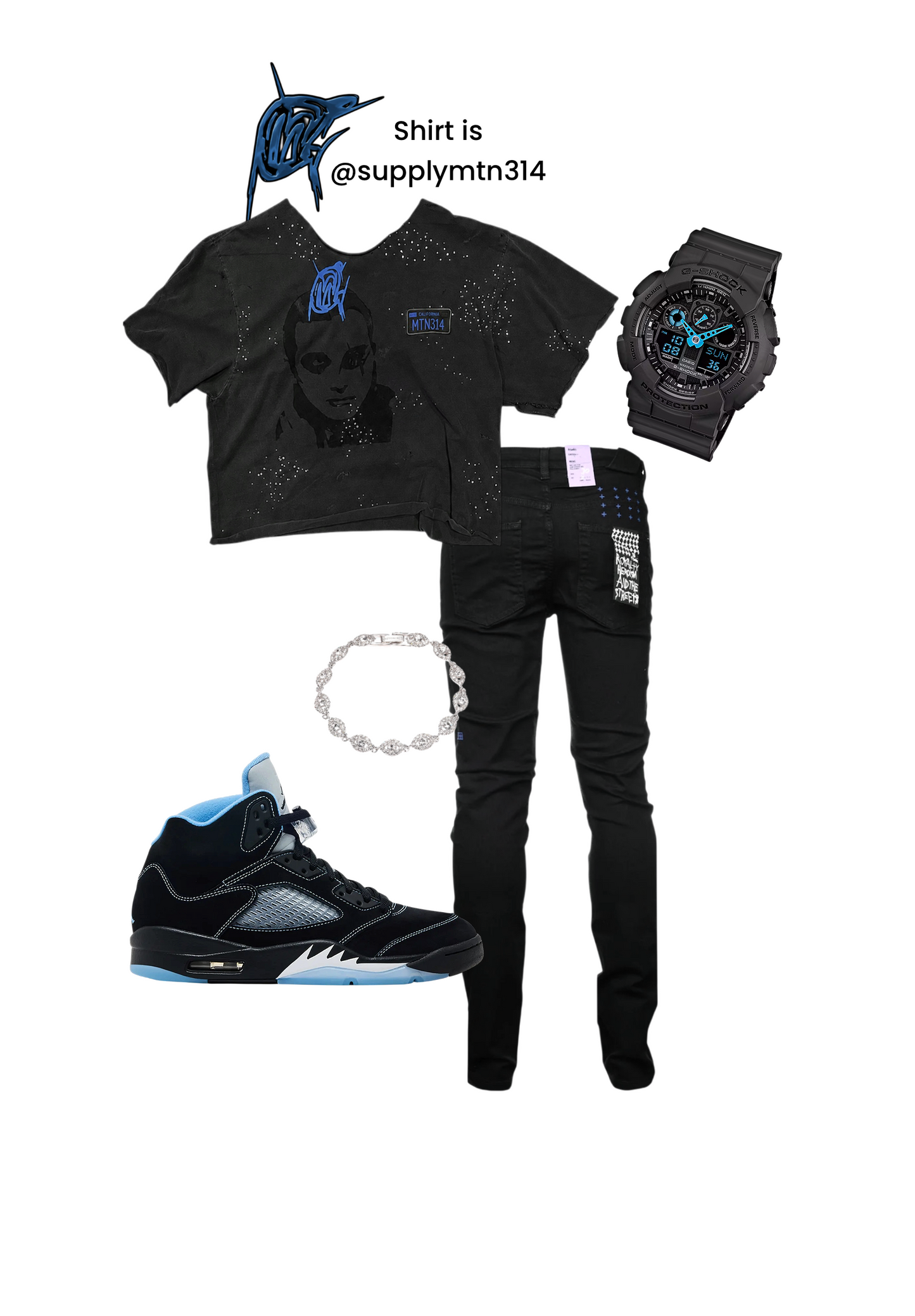 Carolina blue rhinestone shirt