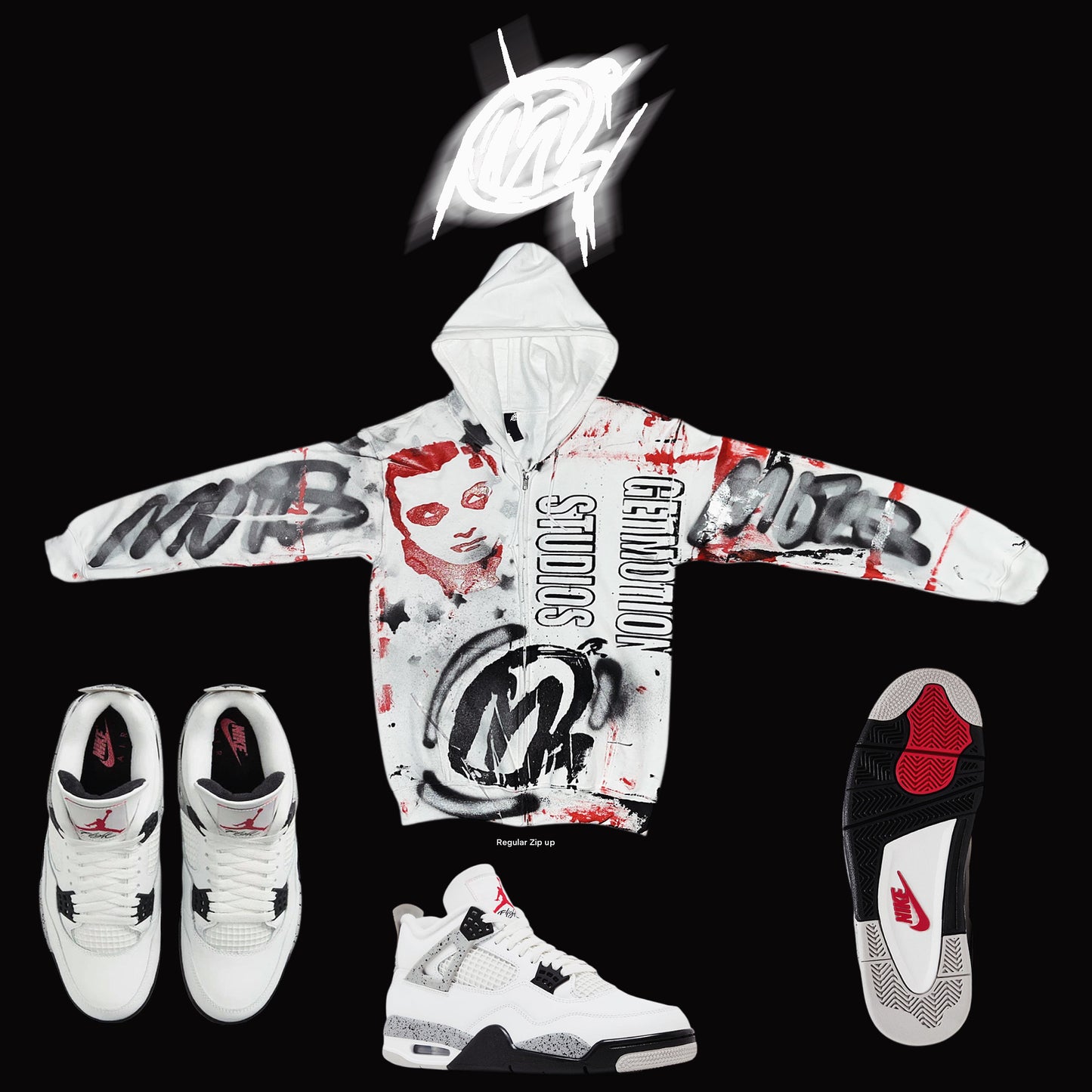 WHITE CEMENT Zip up