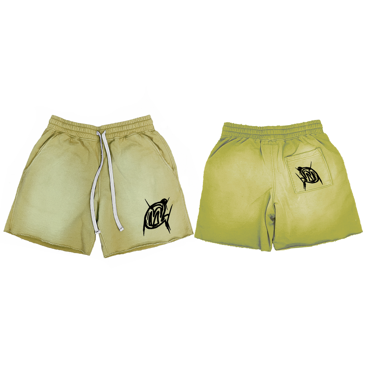 Light Green  Worked Shorts