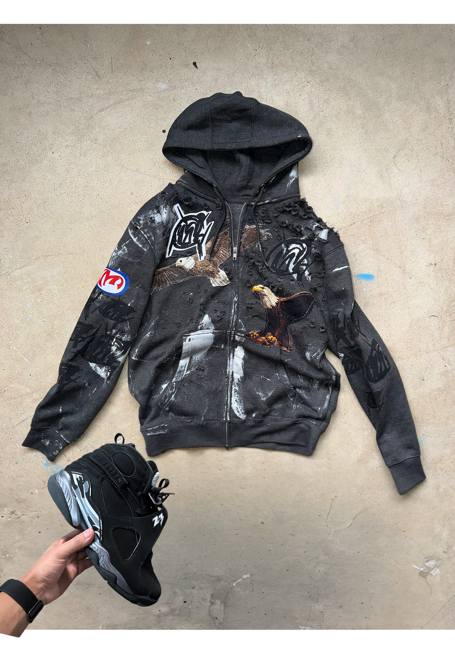 Charcoal eagle Zip-Up ( only 1 made)