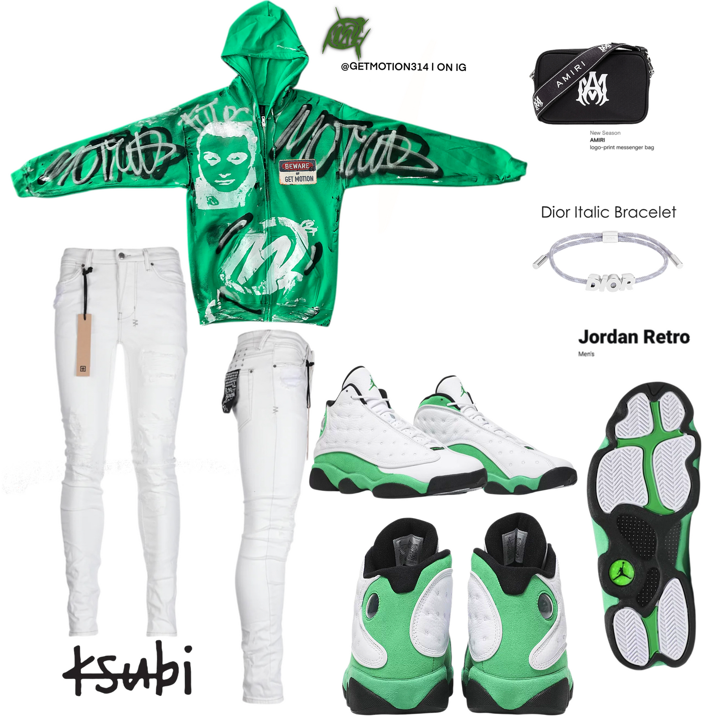 Green graffiti zip up