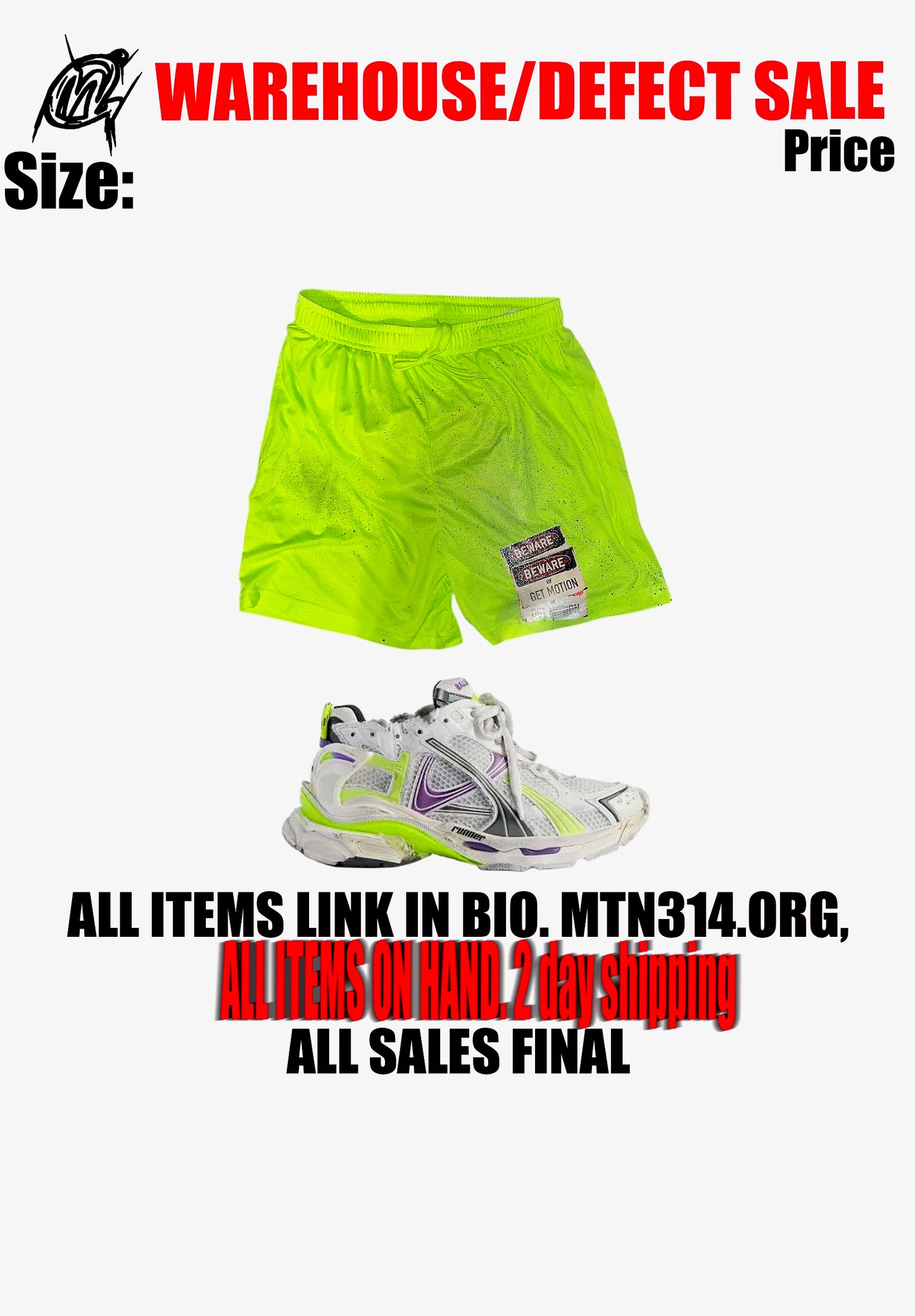 Warehouse sale green shorts