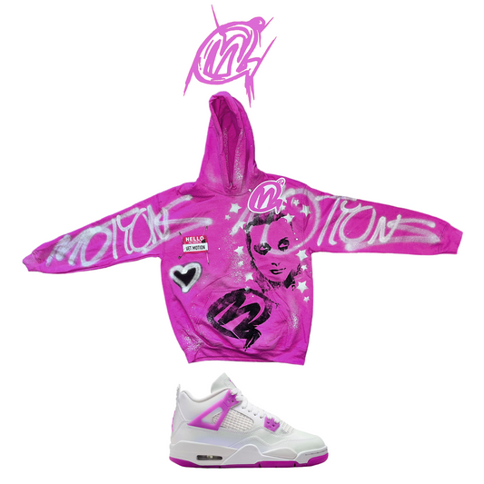 Jordan 4 Pink Graffiti Hoodie